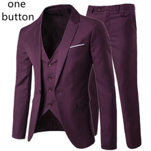 Load image into Gallery viewer, 2019 men's fashion Slim suits men's business casual clothing groomsman three-piece suit Blazers jacket pants trousers vest sets