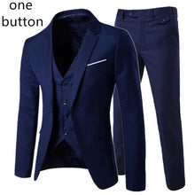 Load image into Gallery viewer, 2019 men's fashion Slim suits men's business casual clothing groomsman three-piece suit Blazers jacket pants trousers vest sets