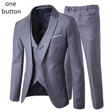 Load image into Gallery viewer, 2019 men's fashion Slim suits men's business casual clothing groomsman three-piece suit Blazers jacket pants trousers vest sets