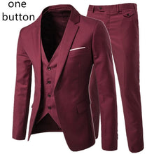 Load image into Gallery viewer, 2019 men's fashion Slim suits men's business casual clothing groomsman three-piece suit Blazers jacket pants trousers vest sets