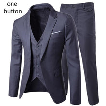 Load image into Gallery viewer, 2019 men's fashion Slim suits men's business casual clothing groomsman three-piece suit Blazers jacket pants trousers vest sets