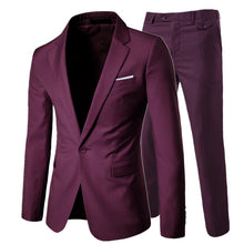 Load image into Gallery viewer, 2019 men's fashion Slim suits men's business casual clothing groomsman three-piece suit Blazers jacket pants trousers vest sets