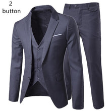 Load image into Gallery viewer, 2019 men's fashion Slim suits men's business casual clothing groomsman three-piece suit Blazers jacket pants trousers vest sets
