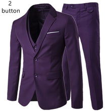 Load image into Gallery viewer, 2019 men's fashion Slim suits men's business casual clothing groomsman three-piece suit Blazers jacket pants trousers vest sets