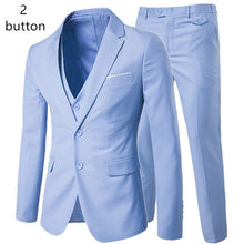 Load image into Gallery viewer, 2019 men's fashion Slim suits men's business casual clothing groomsman three-piece suit Blazers jacket pants trousers vest sets