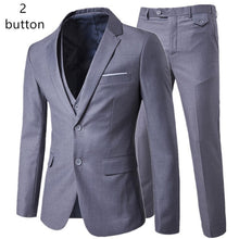 Load image into Gallery viewer, 2019 men's fashion Slim suits men's business casual clothing groomsman three-piece suit Blazers jacket pants trousers vest sets