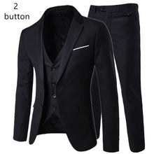 Load image into Gallery viewer, 2019 men's fashion Slim suits men's business casual clothing groomsman three-piece suit Blazers jacket pants trousers vest sets