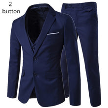 Load image into Gallery viewer, 2019 men's fashion Slim suits men's business casual clothing groomsman three-piece suit Blazers jacket pants trousers vest sets