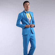 Load image into Gallery viewer, Suit Men New 2019 Long-Sleeved Men's Suits Dress Hosted Theatrical Tuxedos For Men Wedding Prom Red Yellow Blue And Green M L XL