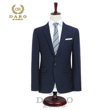 Load image into Gallery viewer, 2019 DARO Mens Suit terno Slim Fit Casual one button Fashion Grid Blazer Side Vent Jacket and Pant for Wedding Party DR8038