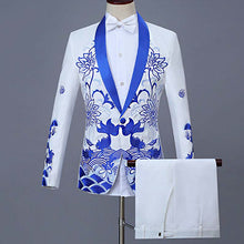 Load image into Gallery viewer, 2 Pieces Set 2019 men's Chinese dress stage host singer costumes ceremonial embroidered suit Prom Party Suits Wedding 1283